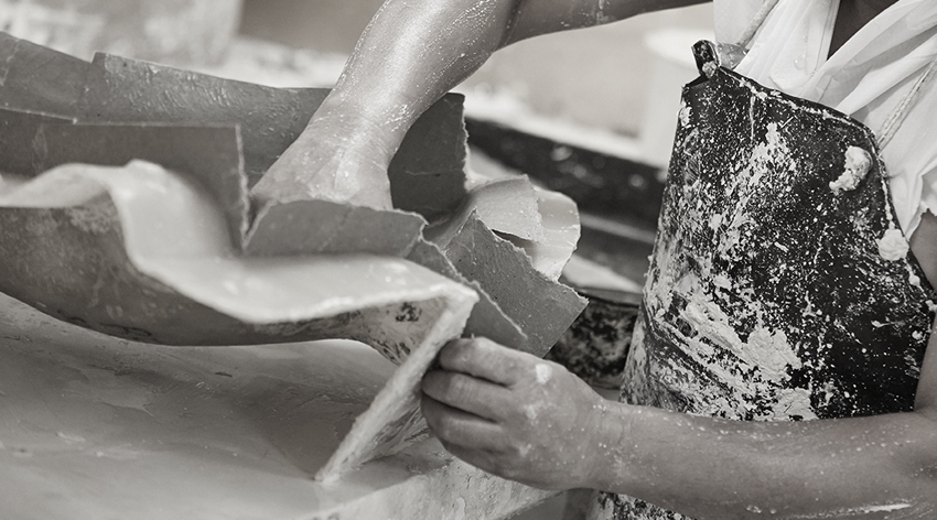 Worker making a mannequin