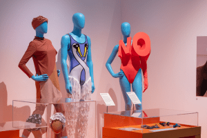 Mannequins wearing swimming costumes
