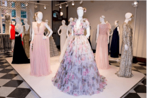 Mannequins wearing dresses